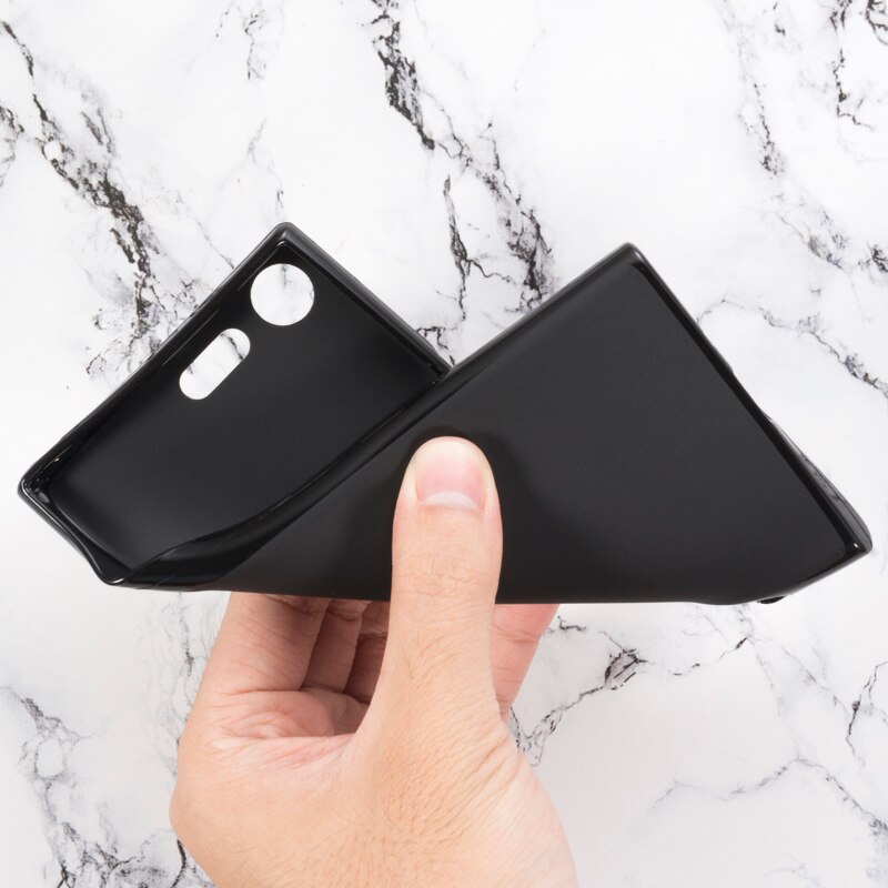 Pu lederen telefoonhoesje met houtnerf voor de sony xperia xz premium, flip-book case, zakelijke portemonneehoes, zachte siliconen achterkant: Zwarte zachte siliconen