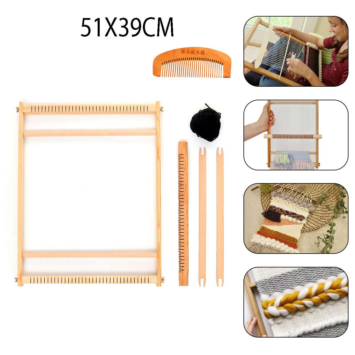 3Size Wooden Weaving Loom Kit Hand-Woven DIY Woven Set Household Tapestry Scarf Multifunctional Loom Sewing Machine