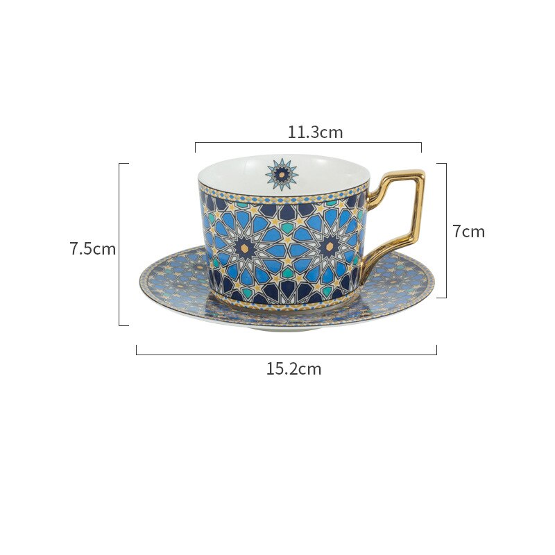 Marokko Stil Kaffee Tische Tasse mit Untertasse Porzellan Tasse einstellen für Heimat Küche Büro Tisch Getränk für Hochzeit: 20