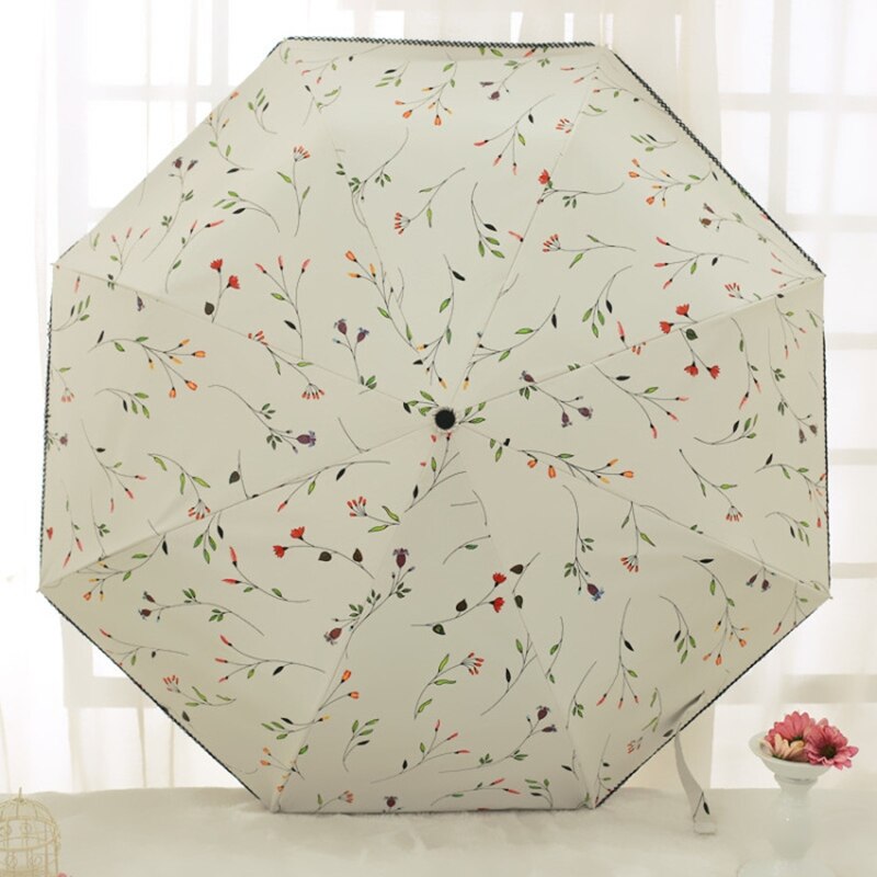 Helautomatisk paraply blomst solfylt paraply, paraply regn kvinner parasoll paraply regn parasoll