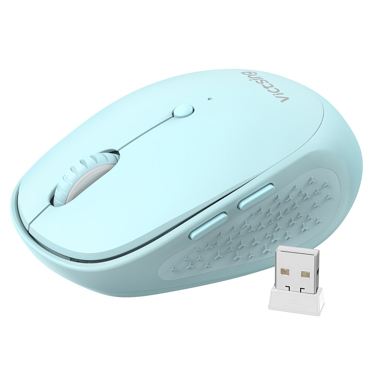 VicTsing PC300 2.4GHz Noiseless Mini Wireless Mouse Ergonomic Computer Mouse with 6 Buttons Optical Portable Cordless Mice: Green