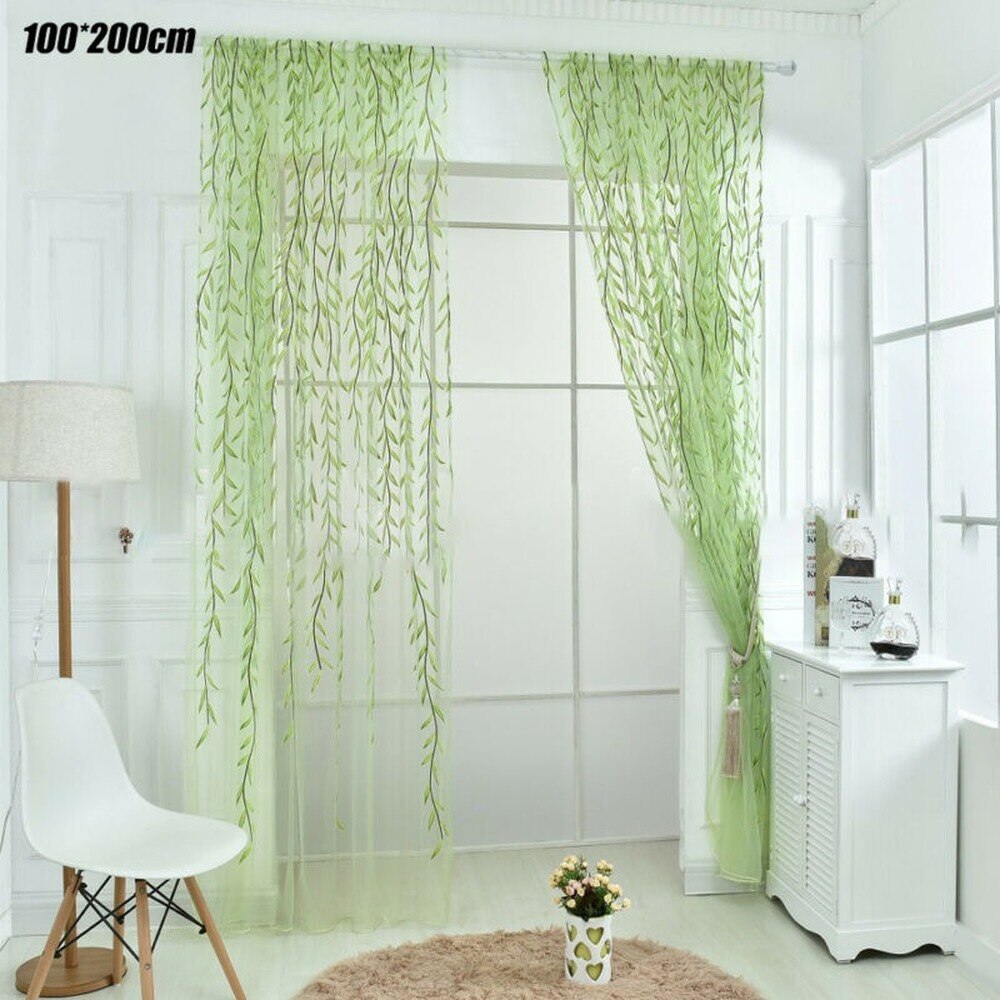 Sheer Voile Curtains Panel Rod Pocket Slot Top Net Wicker Print Window Indoor UK