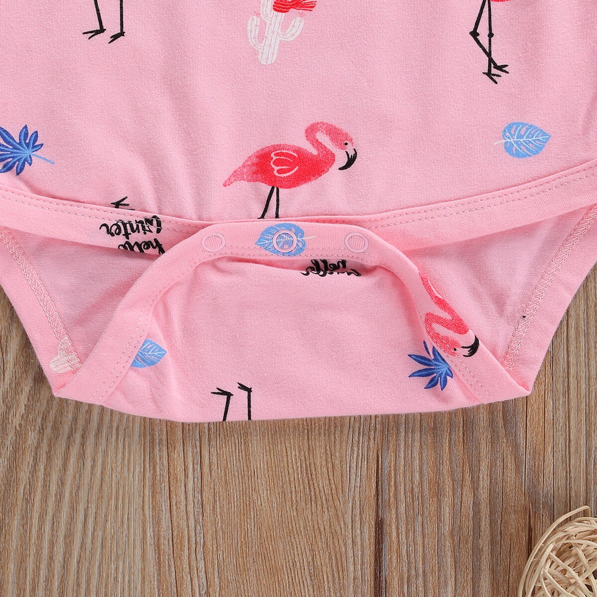 Spædbarn baby piger flamingo print romper småbørn langærmet rund hals tegneserie jumpsuit afslappet forår efterår legedragt