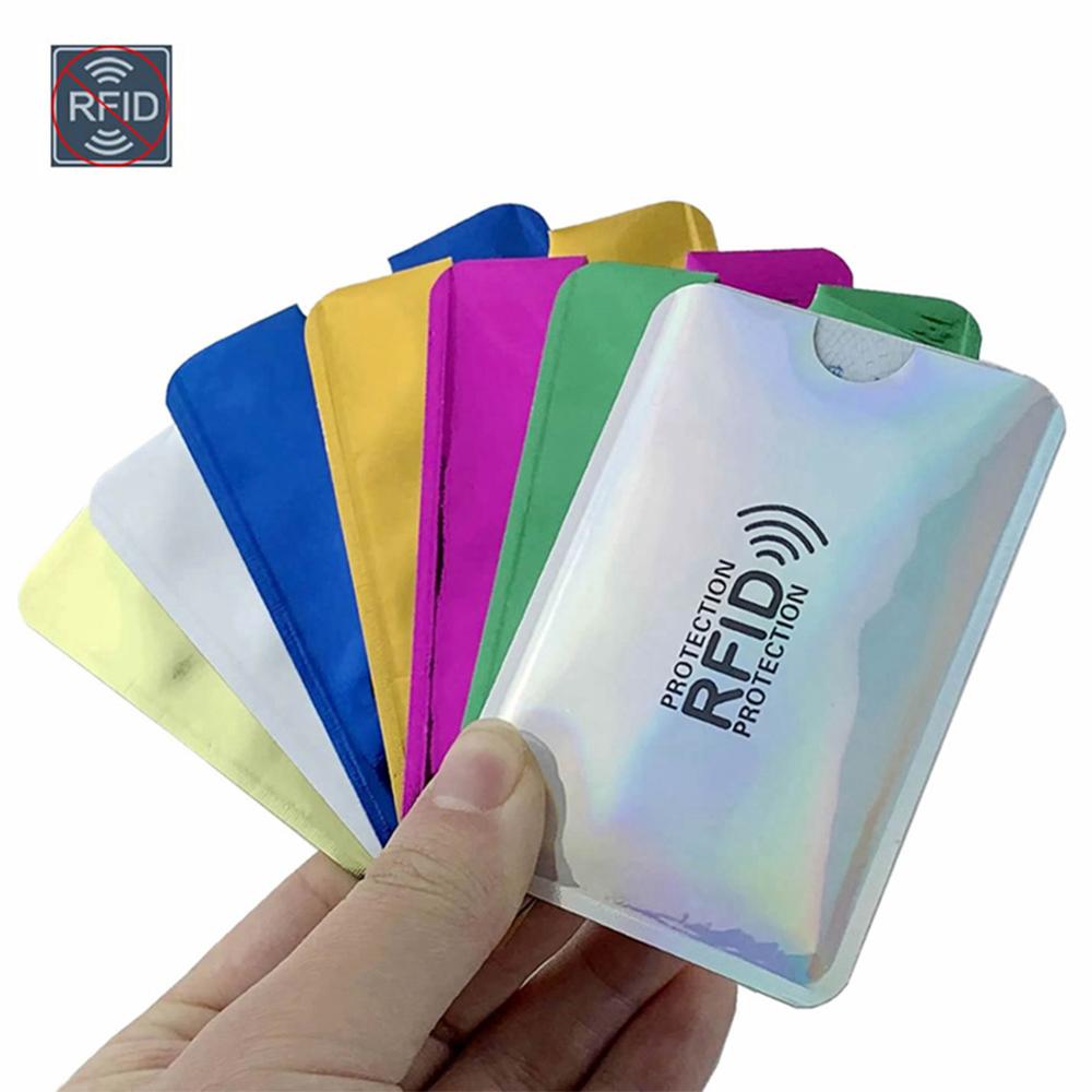 Tarjetero Anti Rfid con bloqueo de lector, 10 piezas, soporte de tarjeta de identificación de crédito, funda protectora de Metal de aluminio, soporte NFC 6,2x9,2