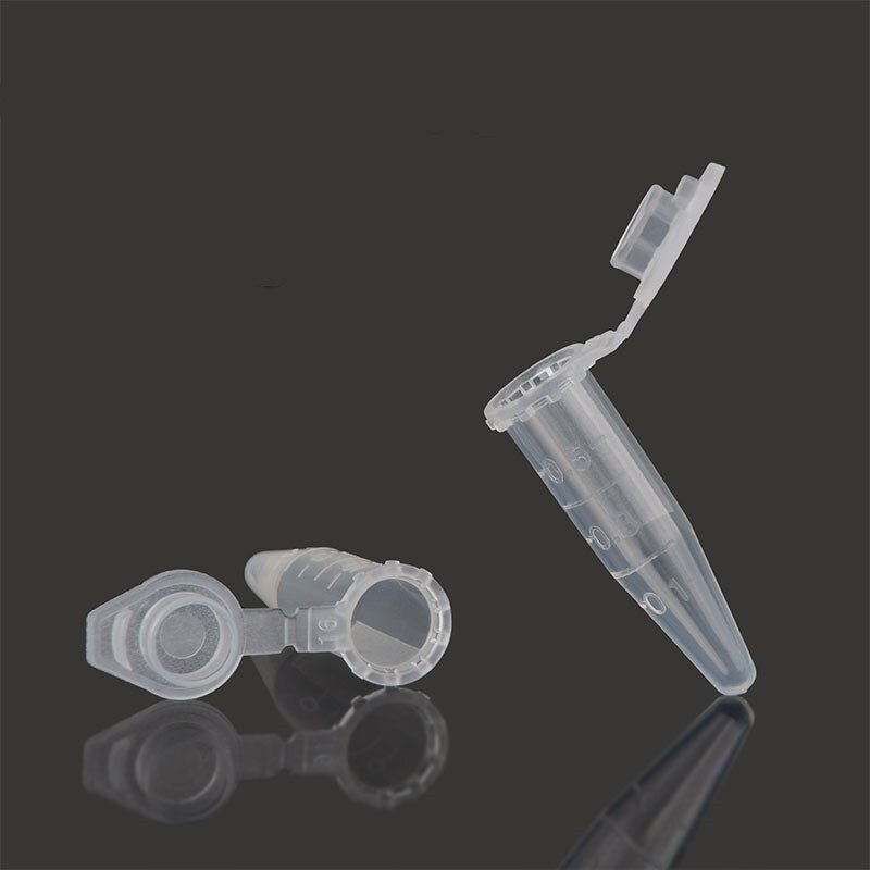 100pcs Mini Plastic Test Tubes with Cap Transparent Plastic 1.5ml Micro Tips Centrifuge Tubes Container for Sample Vials Bottle