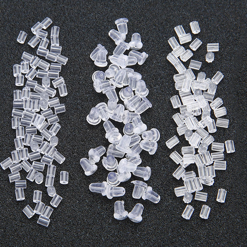 500 teile/los Gummi Ohrring Zurück Stopfen Silikon Ohr Stecker Blockiert Kappen Ohrringe Sichern Unterstützung Für DIY Schmuck Machen