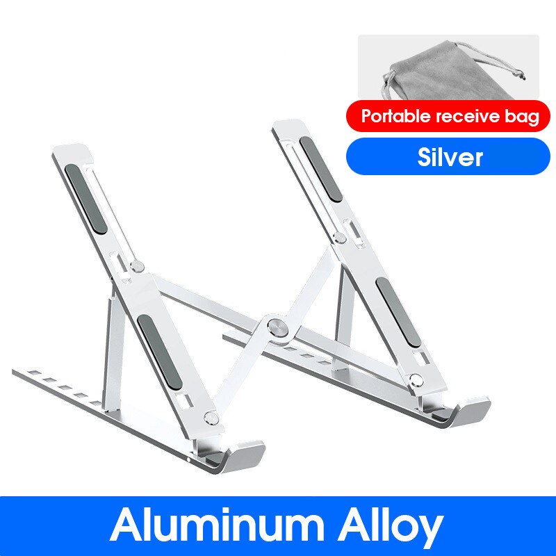 Laptop Stand Adjustable Aluminum Alloy Notebook Stand Computer Tablet Stand Compatible with Air Pro Dell HP Lenovo Holder Riser: N3 silver