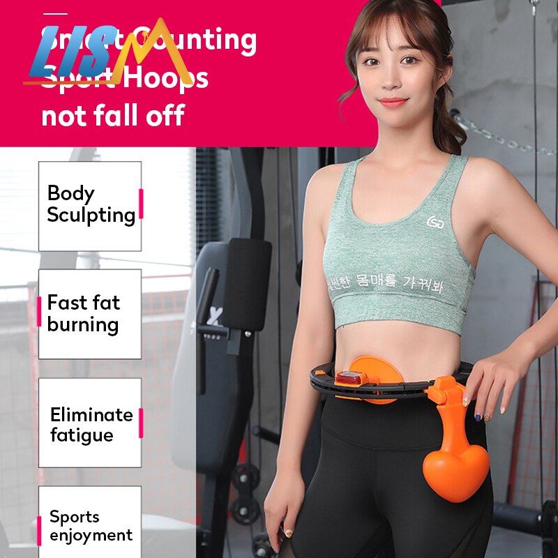 Lism smart forteller Fitness sport ligent hula ringe midje mosjonist sirkel bøyle muskel trener vekt hjemme treningsutstyr