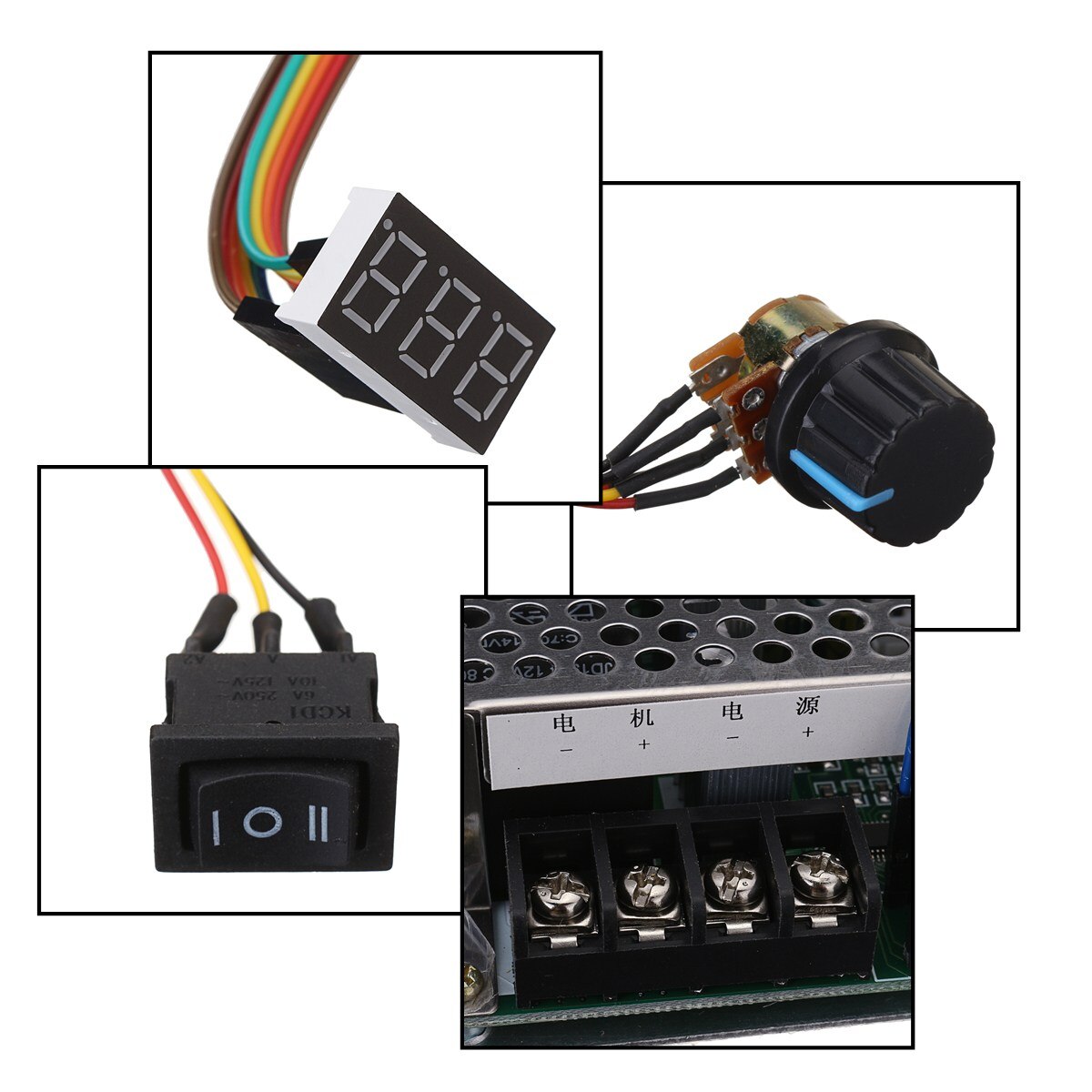 DC10-50V 60A 3000W controlador de velocidad de Motor de CC Reversible PWM Control 12V 24V 36V 48V pantalla Digital de freno de retroceso