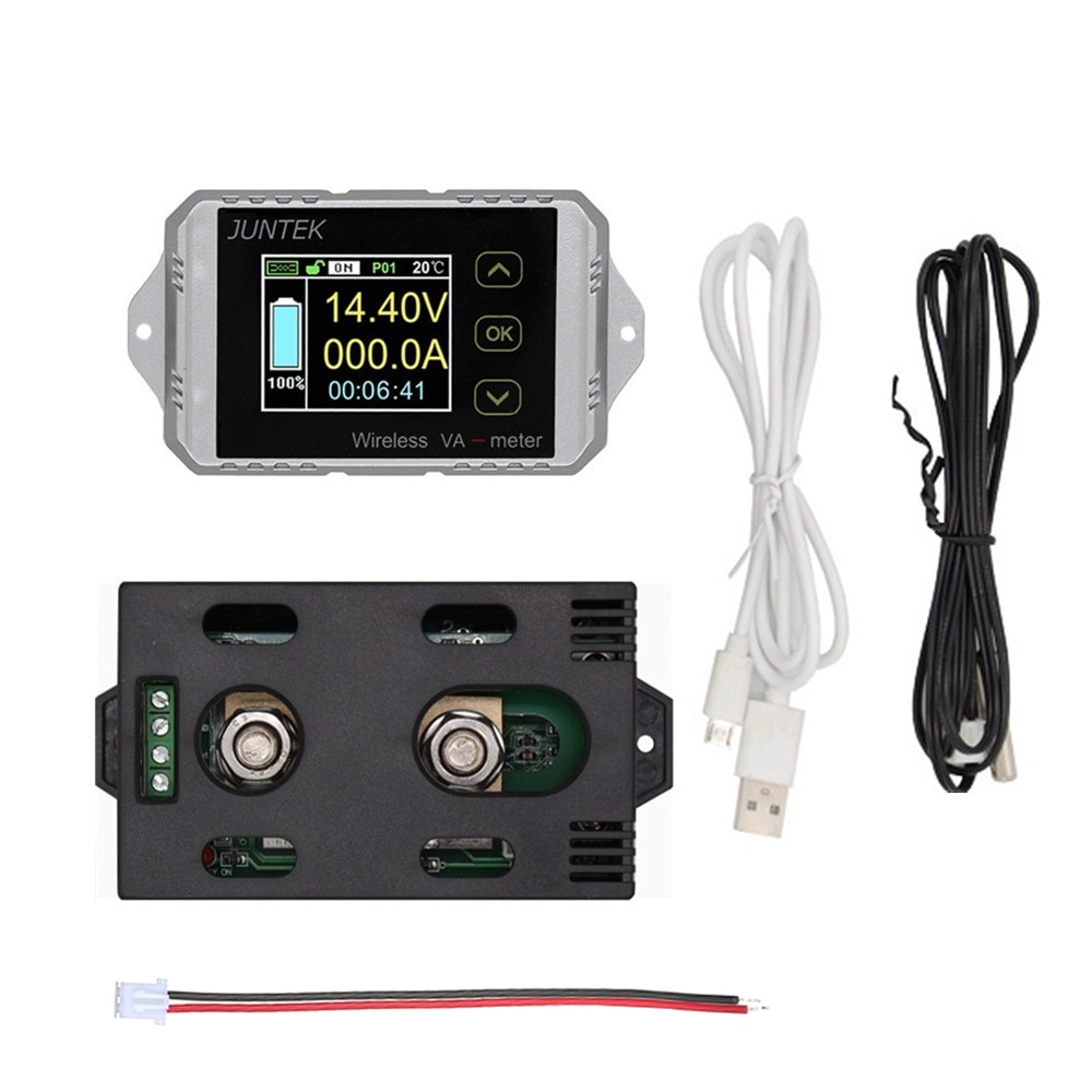JUNTEK-voltímetro Digital inalámbrico, amperímetro multifunción de 100v, ~ 300A 30A, amperímetro de voltios bidireccional, VAT1100