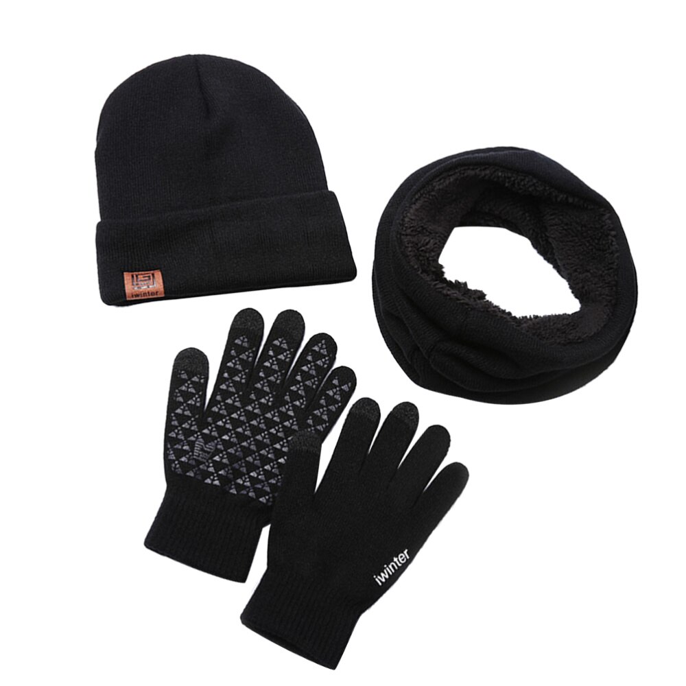 3 Stuks Handschoenen Set Comfortabele Warme Duurzaam Praktische Witter Wanten Winter Handschoen Voor Volwassenen Vrouw Man