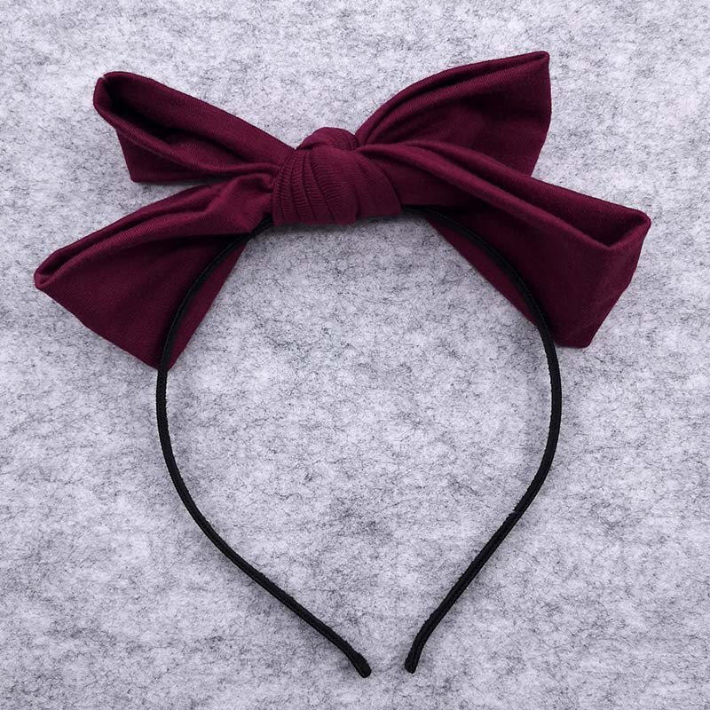 GZHilovingl Girls Big Bow Cotton Hairbands Hair Hoops Kids Childs Summer Cute Headwear Hair Accessories Handmade: marroon
