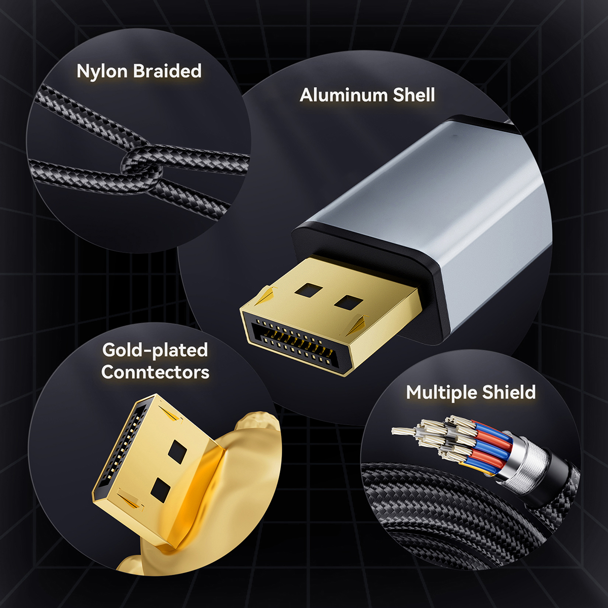 Actieve 8K HDMI 2.1 naar Displayport 1.4 kabel 4K HDMI naar Displayport 144Hz converteradapter HDMI 2.1 in naar Displayport DP 1.4 uit