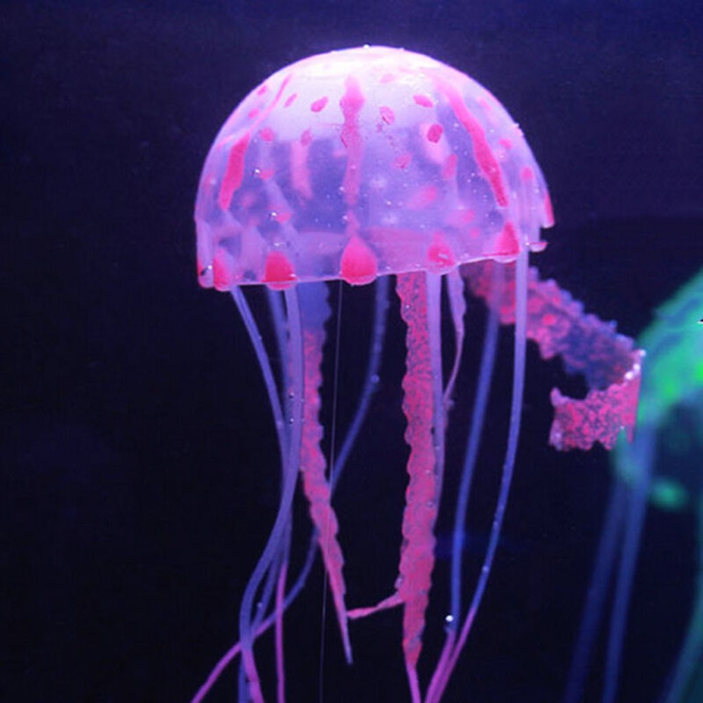 Ornement Fluorescent pour Aquarium, fausse méduse artificielle, beauté scintillante: Pink 