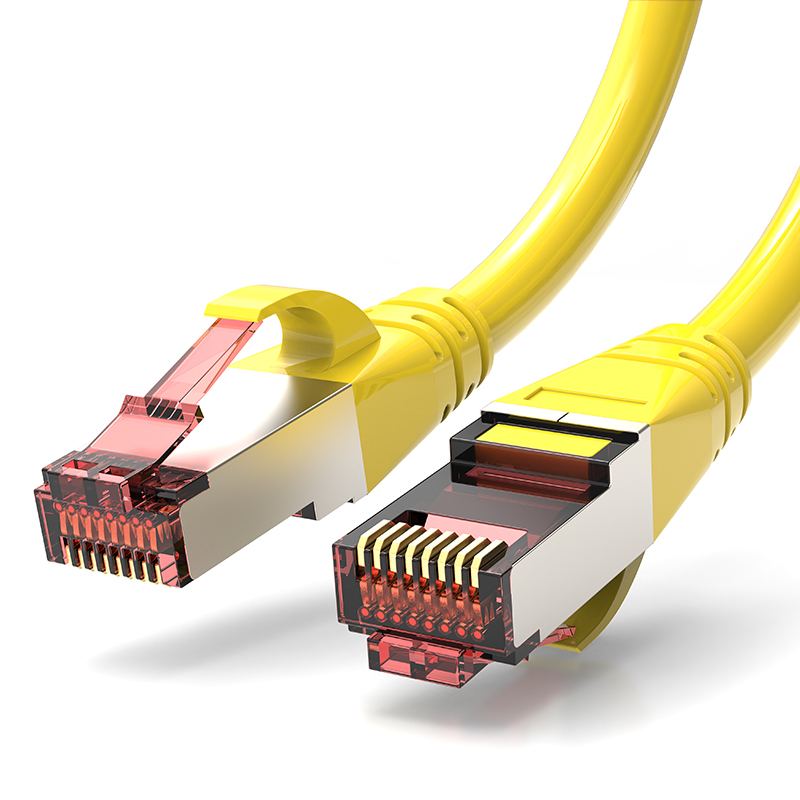 (5 Stück/Packung) RJ45-Netzwerk-Ethernet-Kabel Katze 6 SFTP-Patchkabel 0,25 m/0,5 m/1 m/1,5 m/2 m/3 m/5 m 6 Farben abgeschirmt: Gelb / 1m