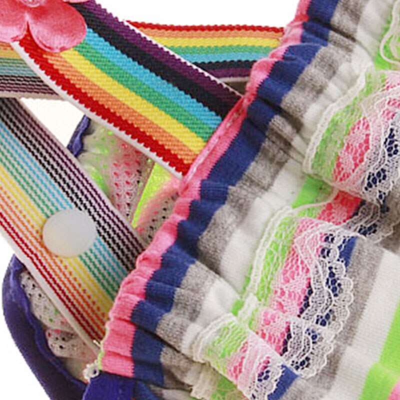 Culotte physiologique arc-en-ciel pour chiens, sous-vêtement respirant en coton, protection pour animaux De compagnie