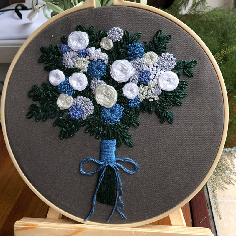 European Style Flowers Patterns DIY Cross Stitch Kits Handmade Crafts Sewing Supplies Embroidery Kit Set for Beginner: Style10