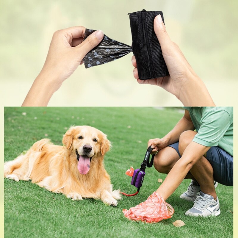 Protable Dog Poop Biodegradable Bag Dispenser Pouch Garbage Bags Organizer Pet Puppy Cat Pick Up Poop Bag Holder