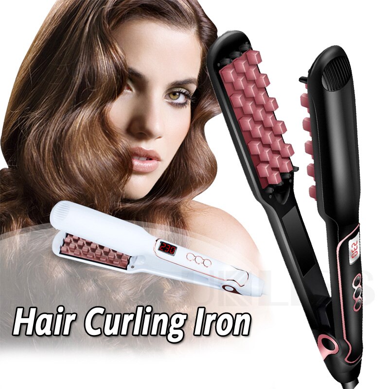 Hair Volumizing Flat Iron Hair Wortel Volumizer Stijltang Digitale Lcd Display Haar Rechttrekken Styling Tools