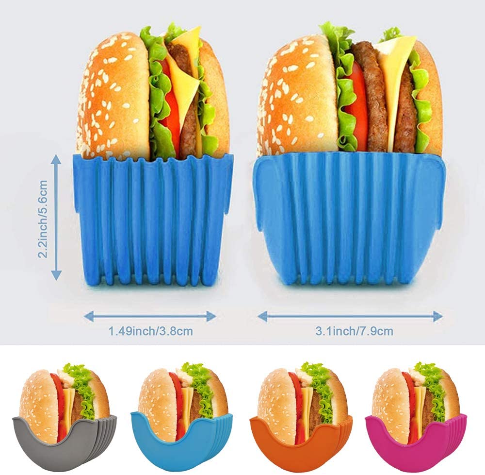 Porte-Burger réutilisable en Silicone, 1 pièce, étagère, outils pour hamburgers, support fixe, boîte de rangement, accessoires de cuisine