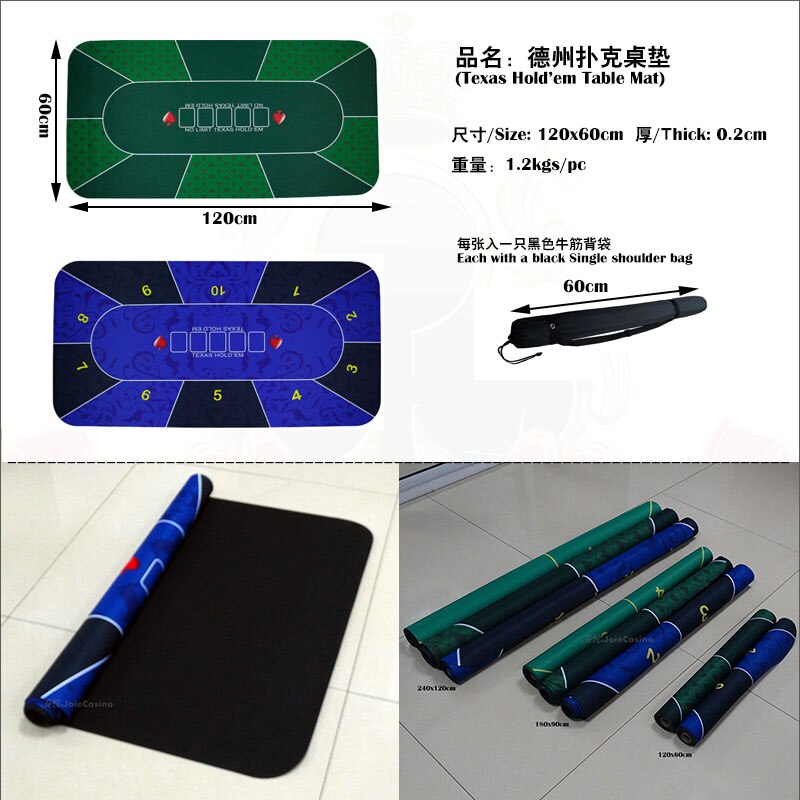 Tapis de Table de jeu de 1.2m, tissu de dessus de Table en caoutchouc, pour jeu de Poker Casino, Texas Hold'em Sic Bo, Blackjack, tapis de jeu