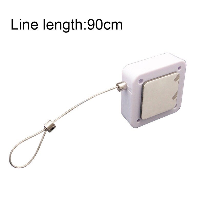 90Cm Eenvoudige Deurdranger Buiten Punch-Gratis Intrekbare Automatische Sensor Deursluiters Zelf Pull Lijn Onder Deur Beugel dichter: White 90cm