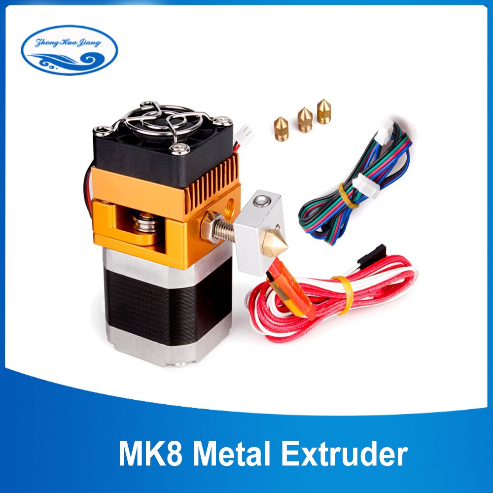 MK8 Extruder 0.4mm Nozzle Metal Extruder 3D Printer Extruders Hotend Kit for MakerBot Prusa i3 With Motor Reprap 3D Printer Part