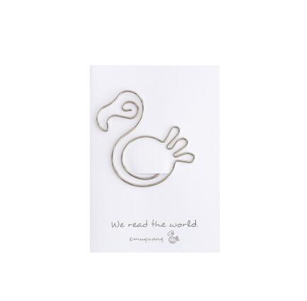 1pc dessin animé Animal trombone forme métal argent signet Message dossier Graduation bureau apprentissage papeterie: G
