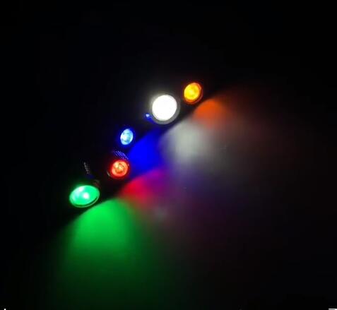 16mm mini metal led pilot panel instrumentbræt signal indikator advarselslys 15cm kabel krom finish bilbåd marine