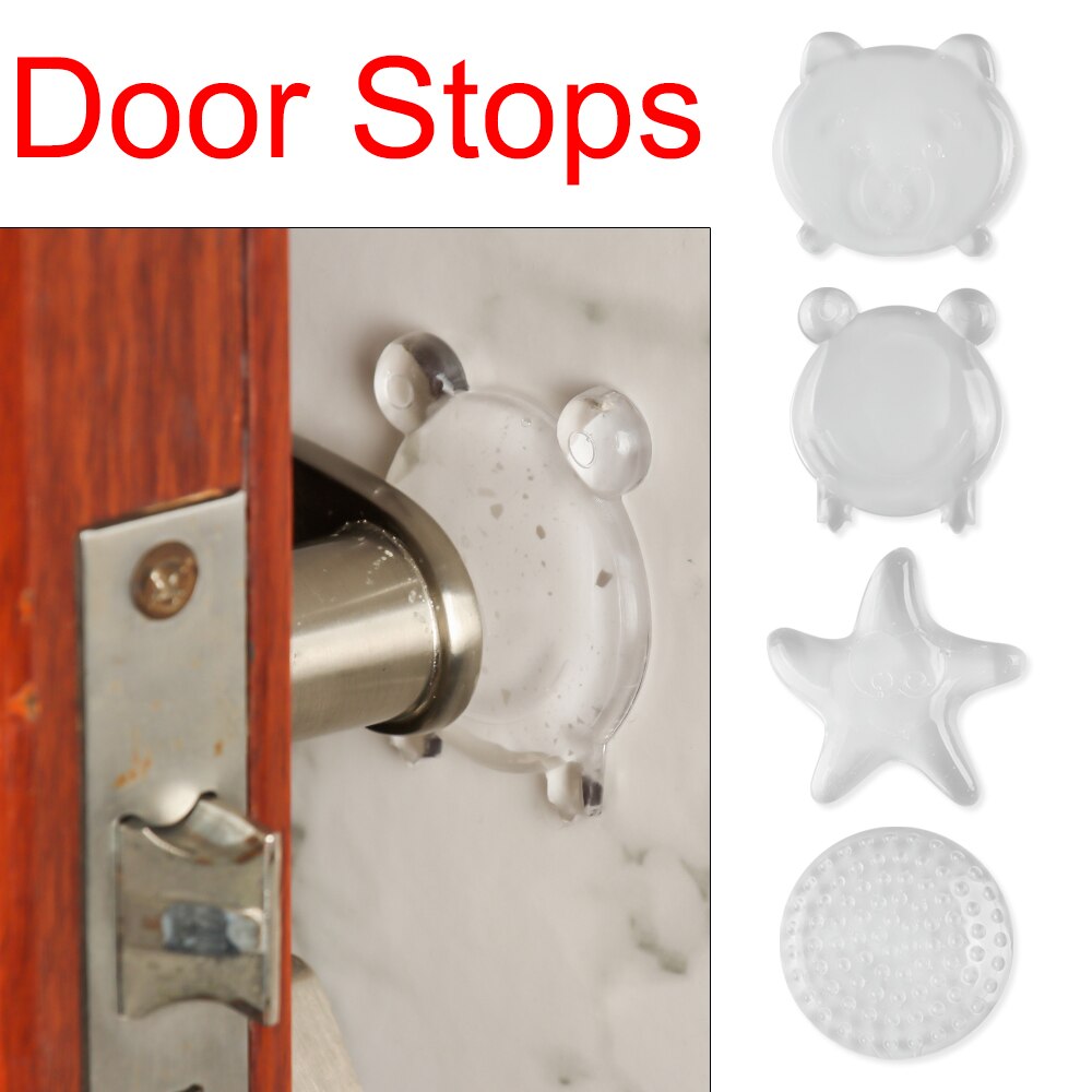Door Stoppers Wall Protection Safety Shock Absorber Door Handle Bumpers PU Transparent Wall Protector sticker Anti Collision pad