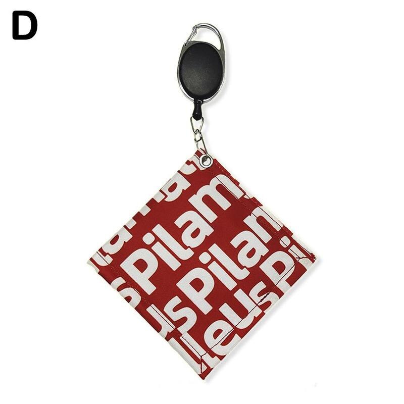 Mode Streep Golf Bal Schoonmaken Handdoek Vierkante Vorm Waterdichte Dubbelzijdig Fleece Pu Materiaal Reinigen Golfbal Club Handdoek: D