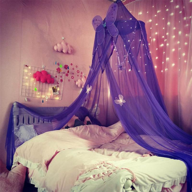 Children's Dome Mosquito Net Pink Bed Yarn European Hanging Princess Wind Bed Decorative Curtain Summer Baby Mosquito Supplies: D