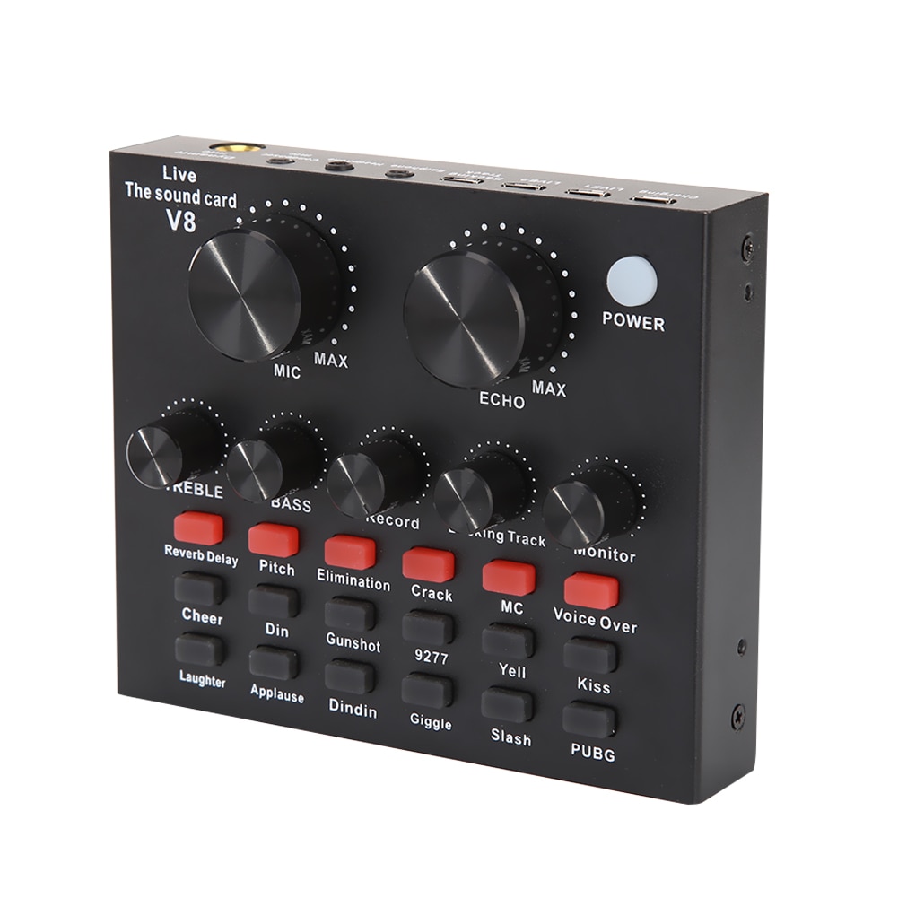V8 Soundkarte Audio- einstellen Schnittstelle Externe Usb Live Mikrofon Soundkarte Bluetooth Funktion für Computer Pc praktisch Singen