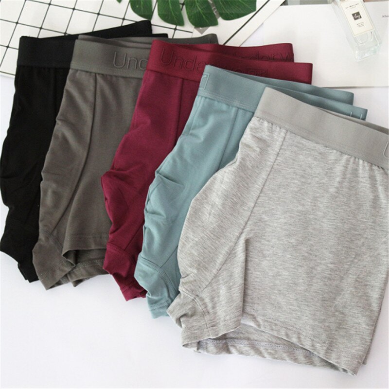 5pcs High Density Mens Cotton and Modal Underpants Durable and Washable Underwear Factory