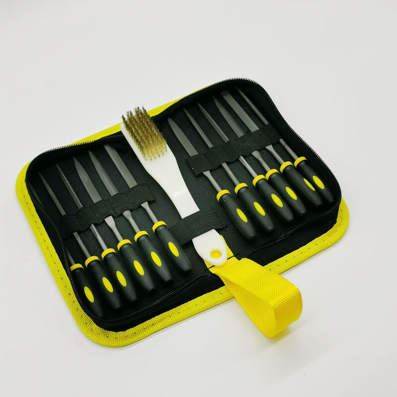 14pcs assorted file set canvas bag file metal assorted rasp diamond file set with carrying case 3*140