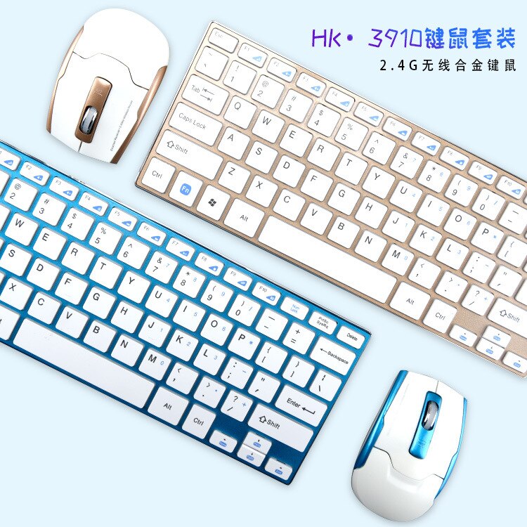 Hk3910 Wireless Keyboard and Mouse Set Ultra-Thin Wireless Mini Keyboard and Mouse Kit Office Computer Set