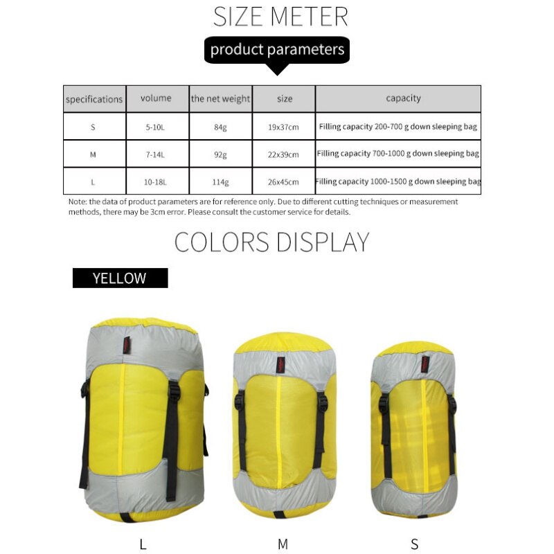 sport all'aperto Impermeabile Sacca Compressione Leggero Sacco a Pelo Sacchetto di Immagazzinaggio Del Sacchetto Pacchetto per Il Campeggio Fiume trekking Borse da Viaggio