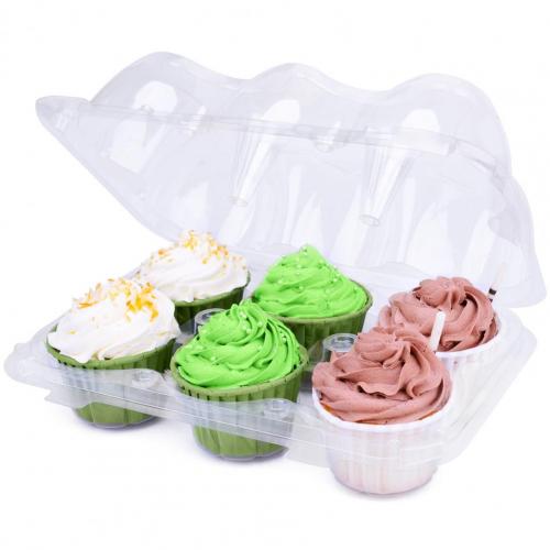 6 Gat/12 Hole Cupcake Container Milieuvriendelijke Transparante Cake Dozen Mousse Dessert Houder Verpakking Voedsel Opslag Cup Voor thuis: 1