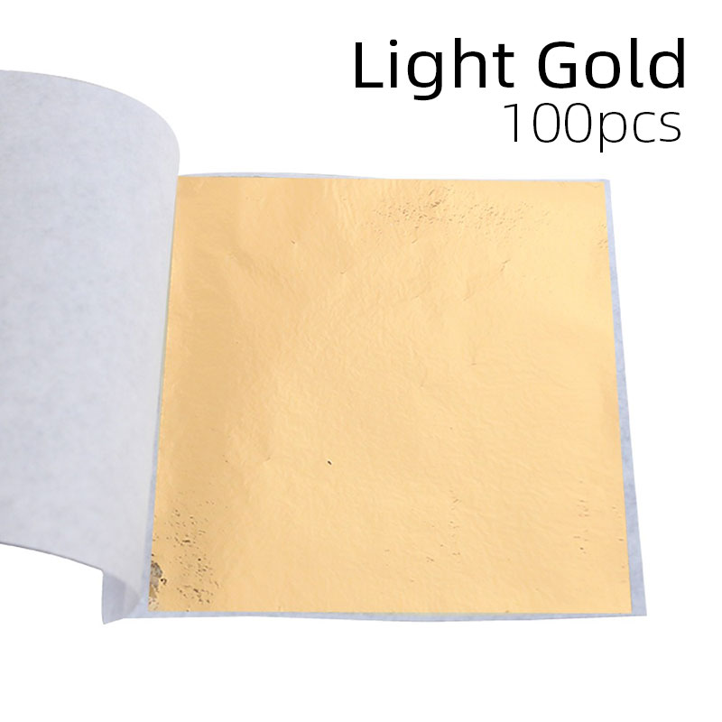 100 Stuks Sliver Koperfolie Papier Imitatie Bladgoud Vellen DIY Hand Nagel Ambachten Glanzend Vergulden Decor Art Lijnen Muur veelkleurig: Army Green