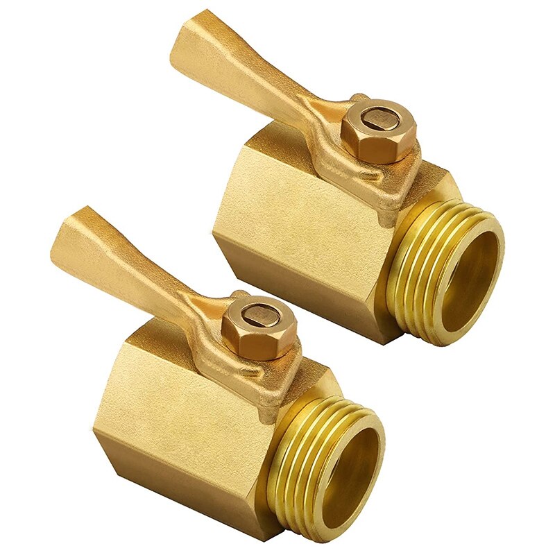 Heavy Duty Brass Shut Off Valve- 3/4 inch, Solid Garden Hose Shut Off Valve Fit All Garden Hose Connector
