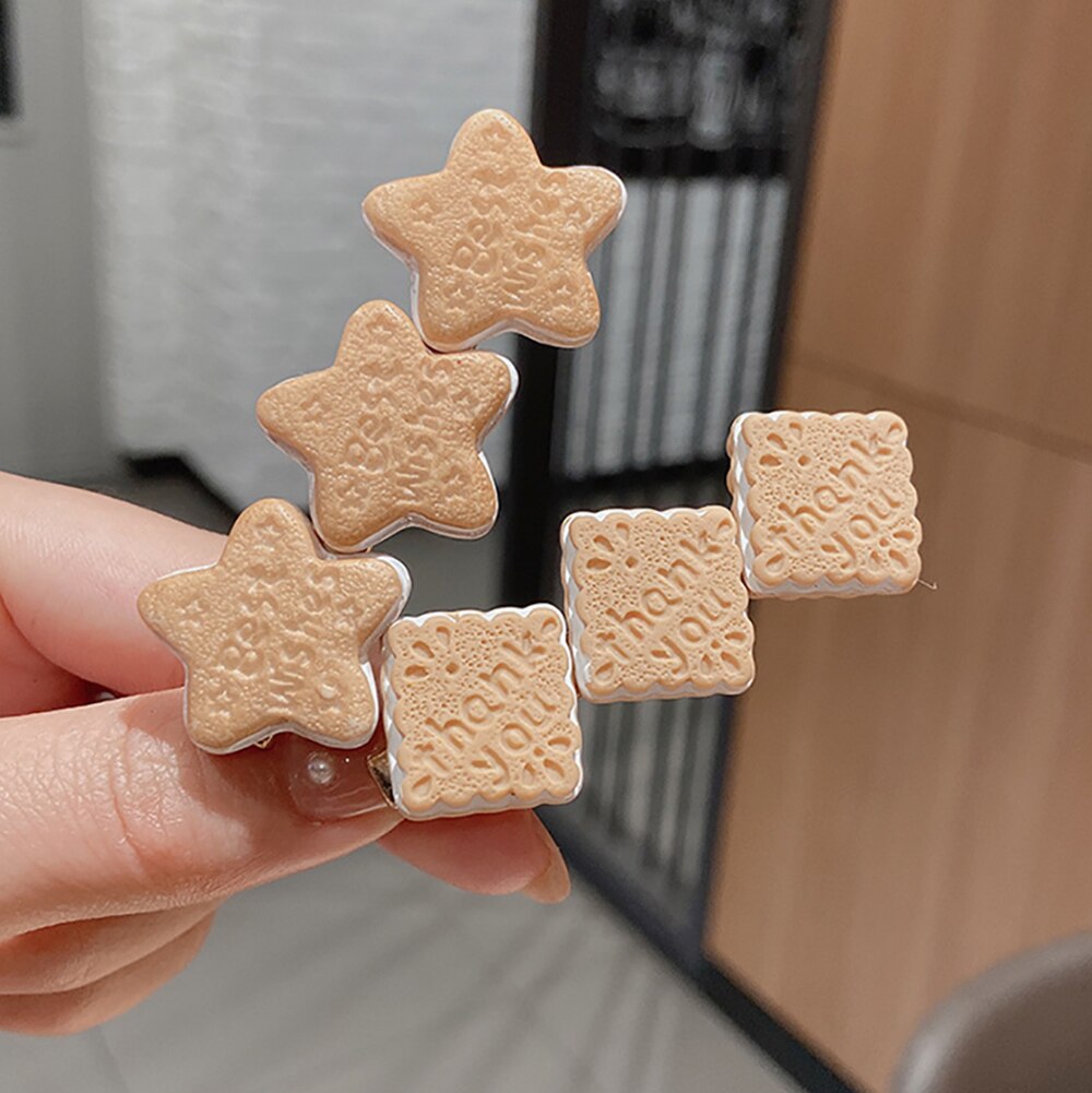 Meisje Creatieve Leuke Biscuit Haarspeld Eenvoudige Temperament Side Top Hair Clips Hoofdtooi Ornament Mode Haaraccessoires