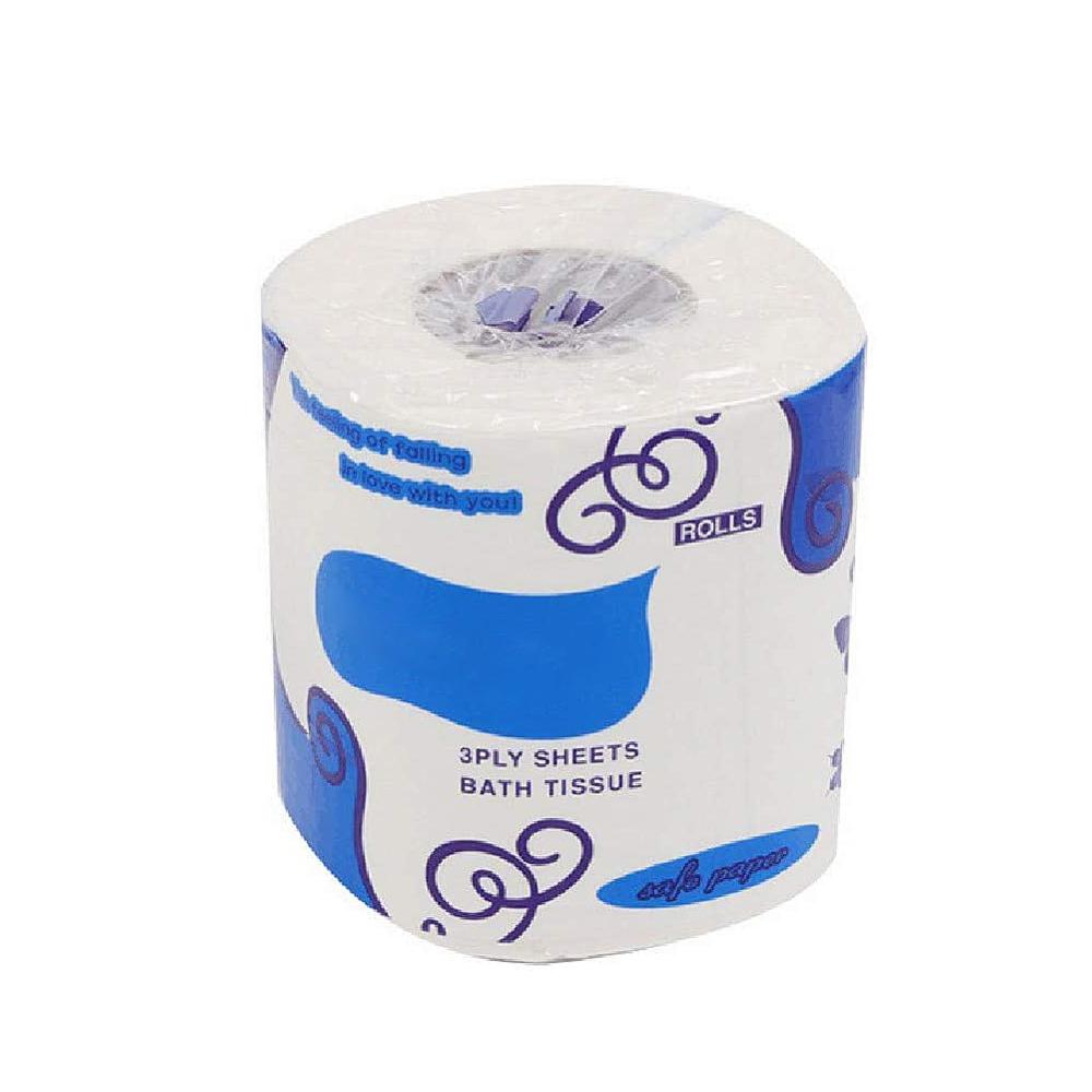 10Rolls/Pack Toilet Paper 3 Layers Roll Paper Bathroom Toilet Tissue Kitchen Cleaning Paper Wood Pulp Paper Individual Package: 1 Roll