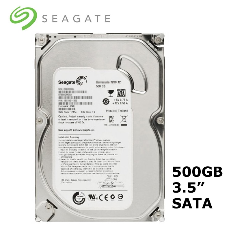 Seagate 3.5 ''500Gb Sata 6 Gb/s 7200Rpm Interne Hdd Mechanische Harde Schijf 16Mb Buffer Voor Desktop pc Computer Disco Duro Interno