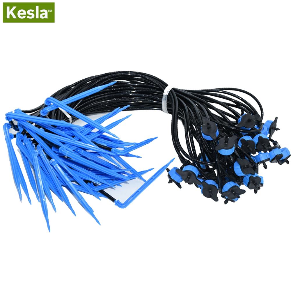 50pcs 2-ways 8L Drip Irrigation Emitters Kits Micro Irrigation System Drip Arrow Dripper Watering Kits w/ Compensation Emitters