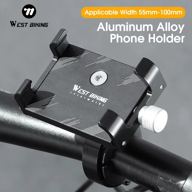 Soporte de teléfono para ciclismo WEST BIKING, soporte ligero de aleación de aluminio para manillar de bicicleta, soporte para teléfono, accesorios para bicicleta de montaña y carretera