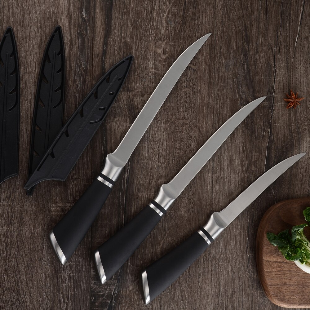 Damask Japanese Kitchen Knife Set Economical Stainless Steel 3Cr13 Sharp Blade Non-Slip Handle Chef Knife Set Cooking Knives