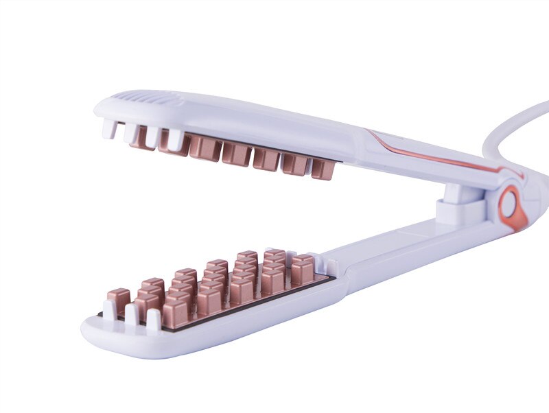 Hair Volumizing Flat Iron Hair Wortel Volumizer Stijltang Digitale Lcd Display Haar Rechttrekken Styling Tools: White rose no box / VS