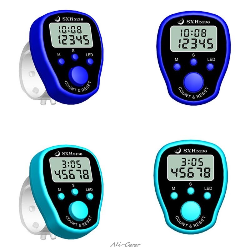 Finger Counter Clock LCD Electronic Digital Tally Counters with Time & Backlight