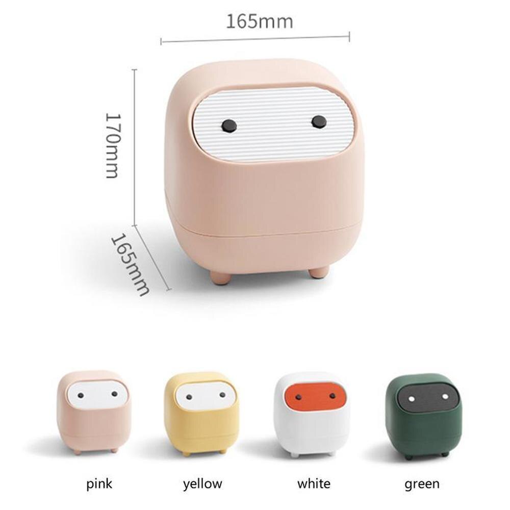 Mini Cute Waste Bin Desktop Small TrashCan With Lid Garbage Organizer Detachable Cover Kitchen dining table Desk Storage Bucket