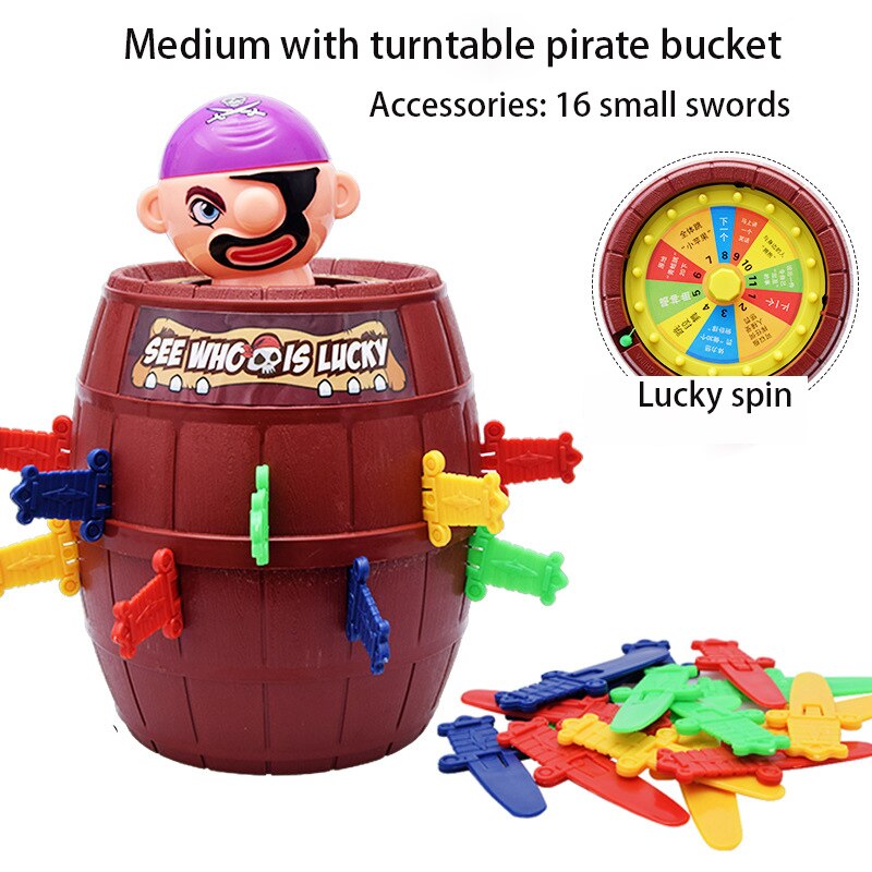 Children Tricky Pirate Barrel Games Multiplayer Two-Player Tiktok Lucky Stab Pop Up Games Funny Novelty Kids Gadget Jokes Game: Medium